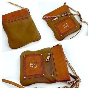 Kate Landry Mini Nylon Crossbody Bag With Leather Trim
